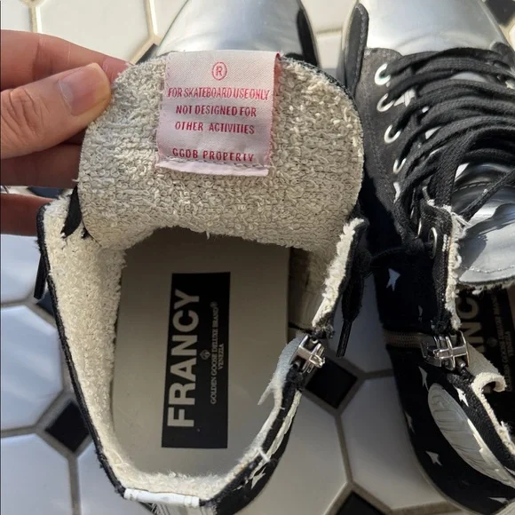 Golden Goose Black and Silver Sneakers - Picture 3 of 11